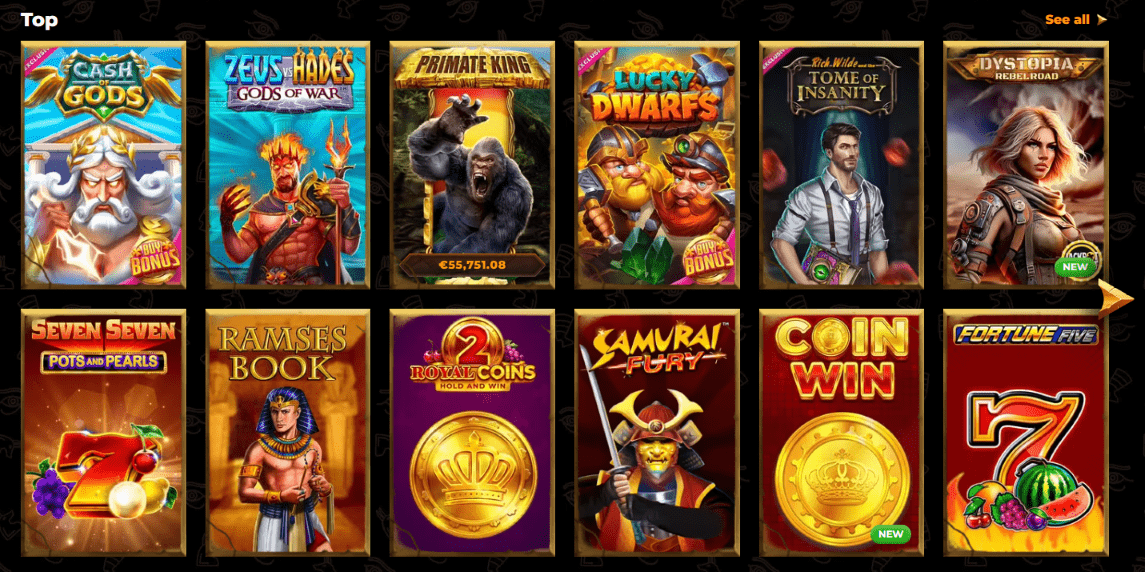Tous Machines à Sous Jeux avec Bonus au Amunra Casino FR