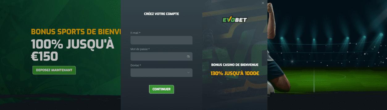Connexion à FR BetEvo Casino et Jouez sans Restriction