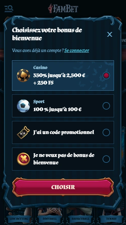 Inscription et Connexion à Casino en Ligne FamBet pour Jouer Maintenant