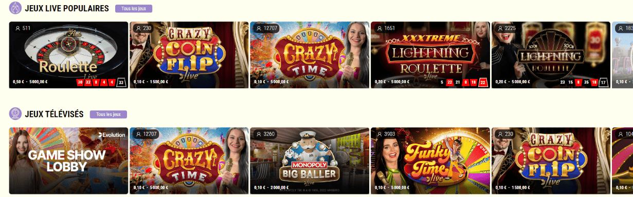 Avis de le Plus Populaire Croupiers en Direct Jeux au CasinoJulius FR