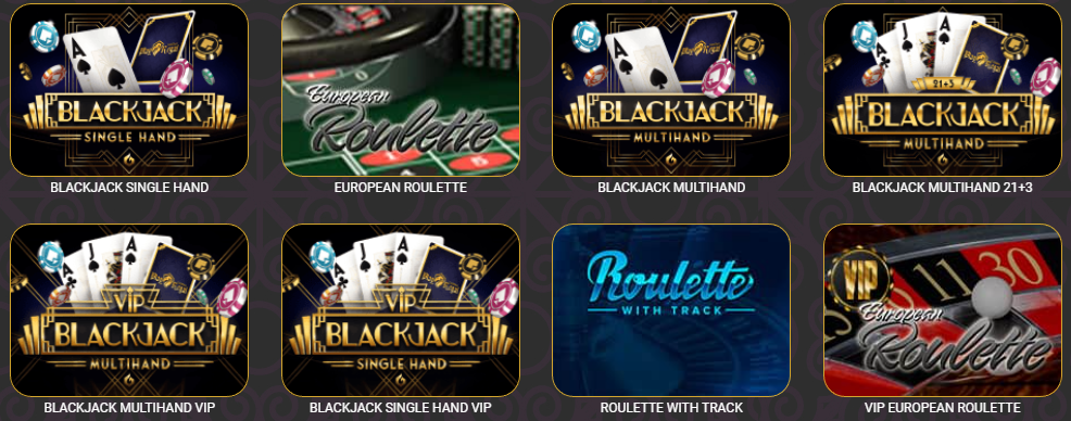 Grande bibliothèque de jeux de table avec mode démo Regal Play Casino en ligne