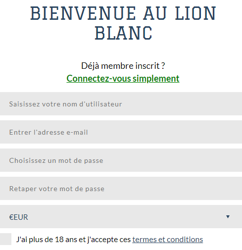 Se connecter à Casino White Lion mon compte